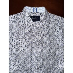 Robert Graham Modern Americana Shirt Mens L Tailored Fit Linen Blend Long Sleeve